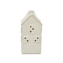 Stoneware House w/ LED Light &amp; Gold Electroplating