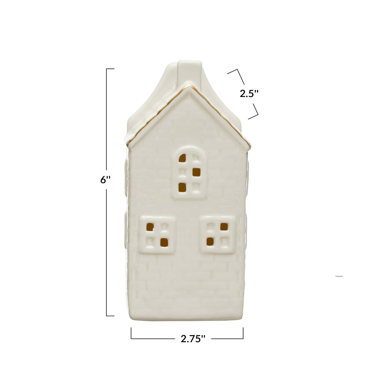 Stoneware House w/ LED Light &amp; Gold Electroplating