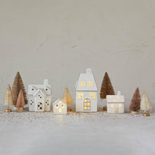 Load image into Gallery viewer, Stoneware Village w/ LED Lights &amp; Gold Electroplating
