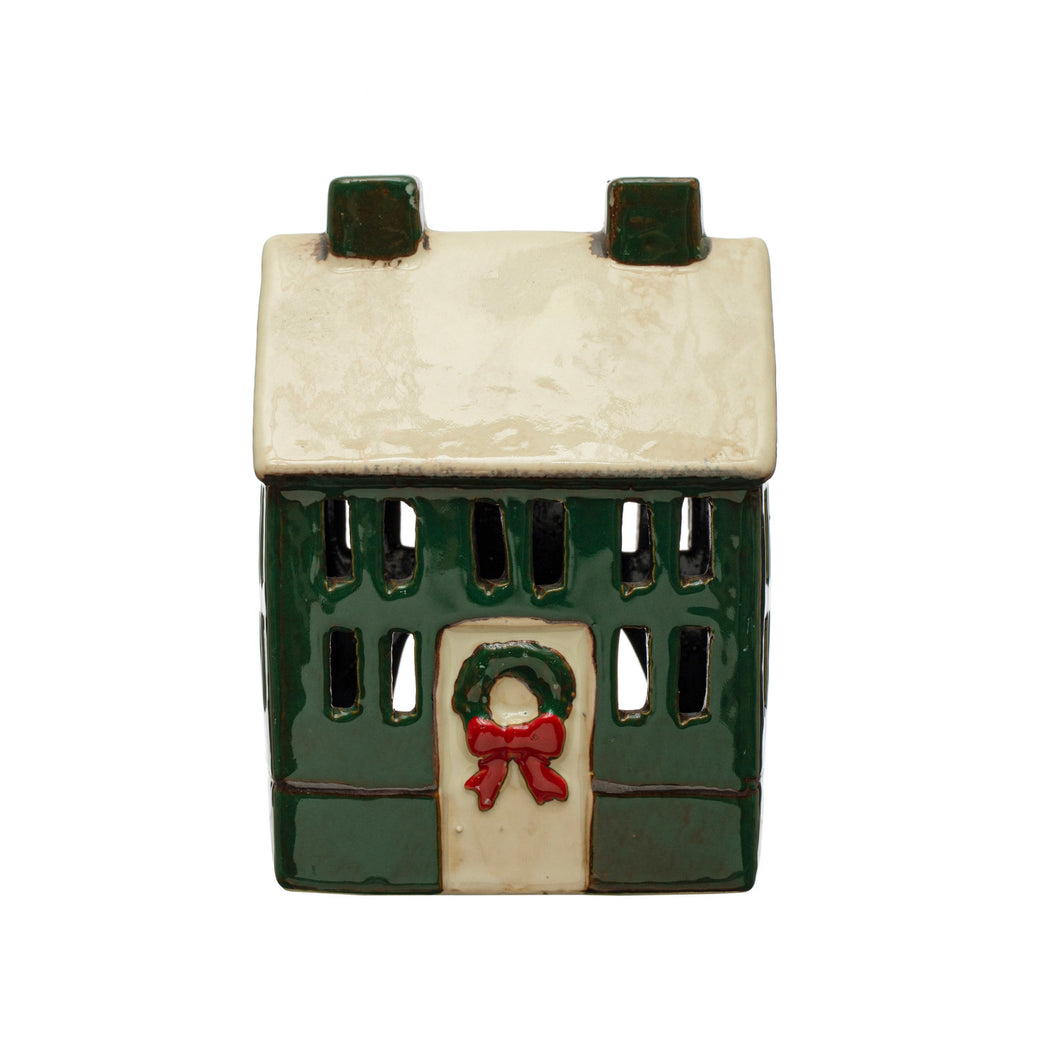 Hand-Painted Stoneware House