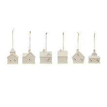 Load image into Gallery viewer, Stoneware House Ornament w/ LED Light