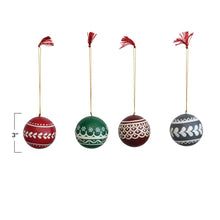 Load image into Gallery viewer, Hand-Painted Paper Mache Ball Ornament