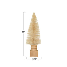 Load image into Gallery viewer, Sisal Bottle Brush Tree w/ Carved Wood Base