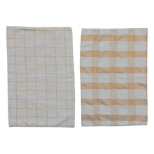 Load image into Gallery viewer, Woven Cotton Placemat w/ Metallic Gold Thread