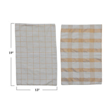 Load image into Gallery viewer, Woven Cotton Placemat w/ Metallic Gold Thread