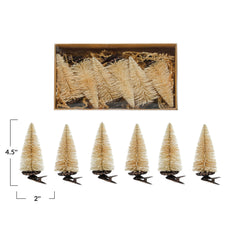 Sisal Bottle Brush Tree Clip-on Ornaments