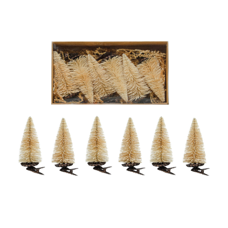 Sisal Bottle Brush Tree Clip-on Ornaments