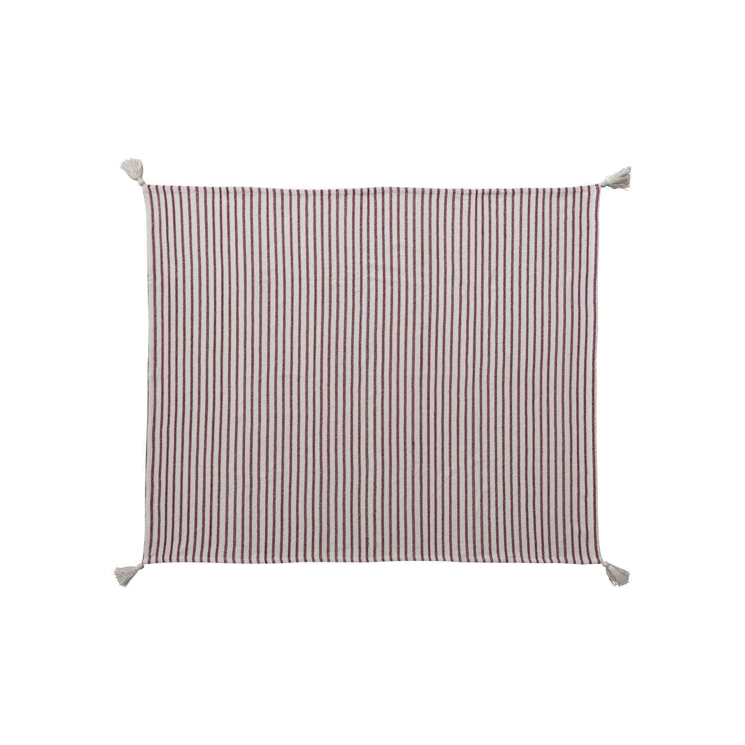 Cotton Slub Throw w/ Stripes &amp; Tassels