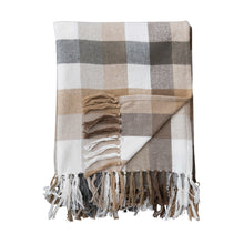 Load image into Gallery viewer, Brushed Cotton Flannel Throw w/ Fringe