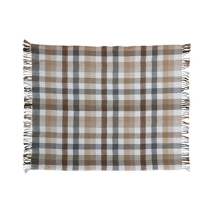 Brushed Cotton Flannel Throw w/ Fringe