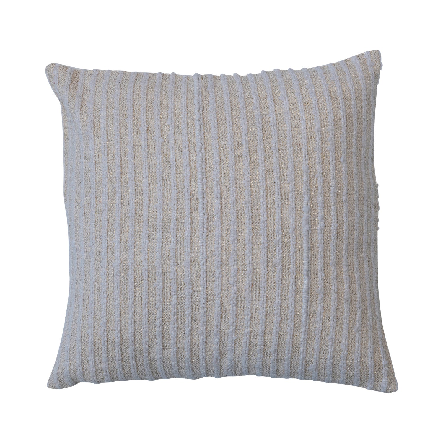 Cotton &amp; Acrylic Pillow w/ Stripes &amp; Gold Thread