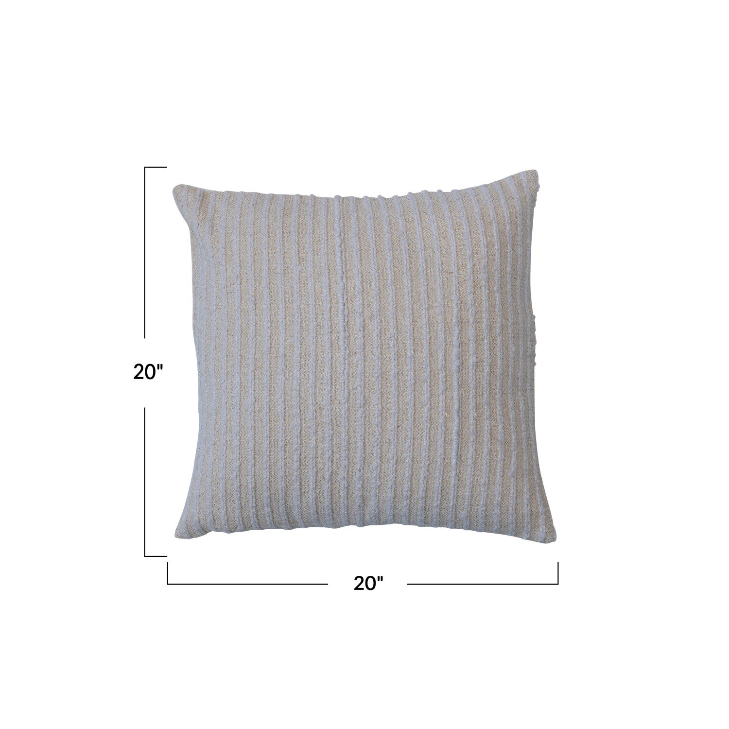 Cotton &amp; Acrylic Pillow w/ Stripes &amp; Gold Thread