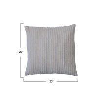 Cotton &amp; Acrylic Pillow w/ Stripes &amp; Gold Thread