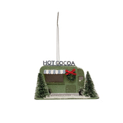 Hot Cocoa Truck in Winter Scene Ornament w/ LED Light