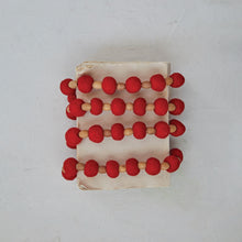 Load image into Gallery viewer, Handmade Wool Felt Ball Garland w/ Wood Beads