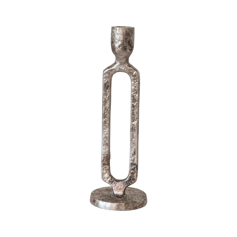 Aluminum Taper Holder Antique Silver