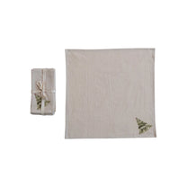 18" Square Cotton Napkins w/Christmas Tree