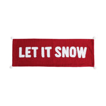 Cotton Lumbar Pillow w/"Let It Snow" Red and White