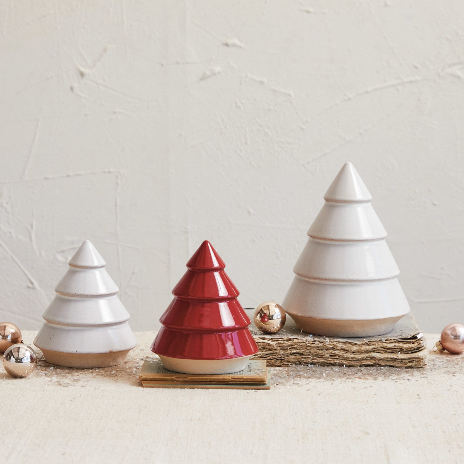 Stoneware Tree, Red &amp; Unglazed