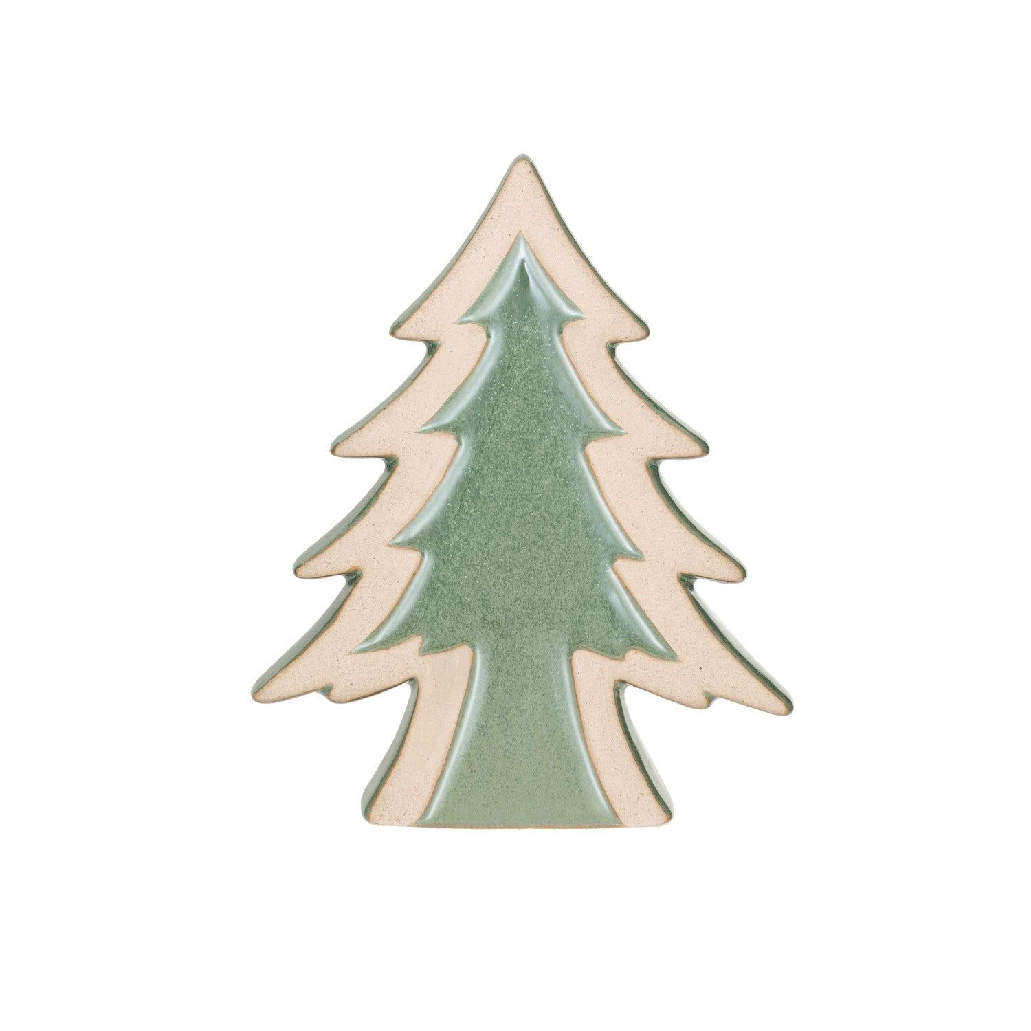 Stoneware Tree, Reactive Glaze, Green &amp; Unglazed
