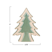 Stoneware Tree, Reactive Glaze, Green &amp; Unglazed