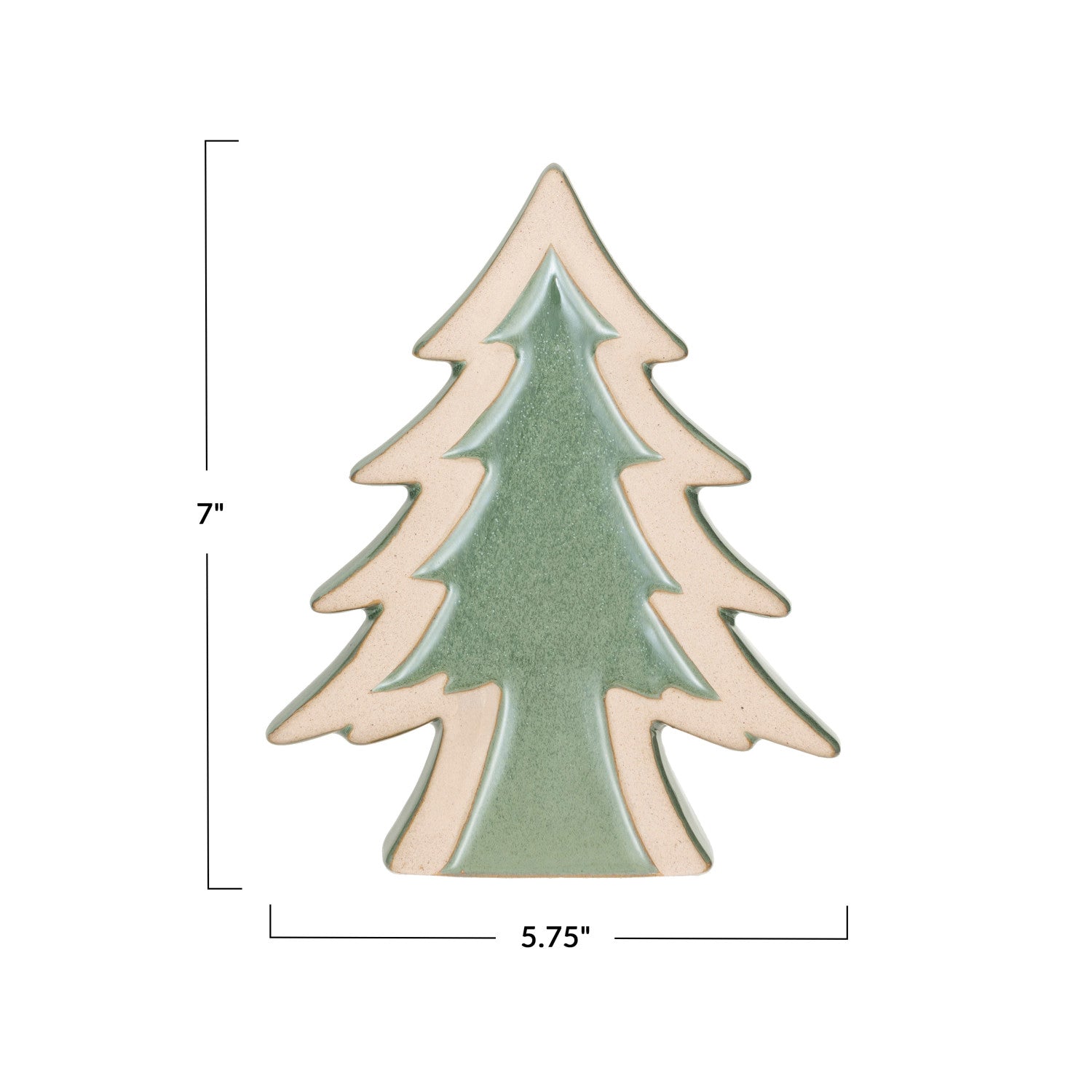 Stoneware Tree, Reactive Glaze, Green &amp; Unglazed