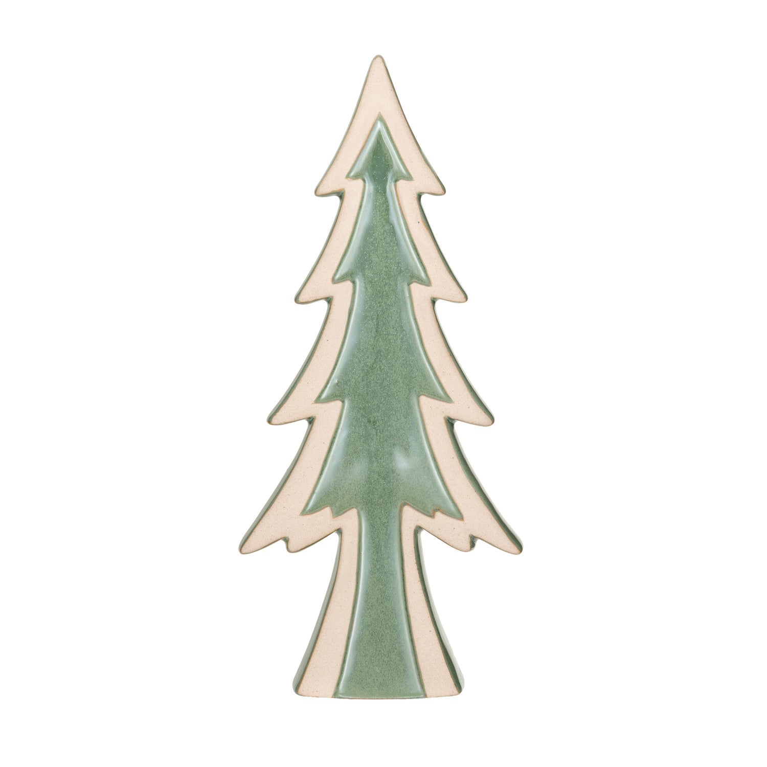 Stoneware Tree, Reactive Glaze, Green &amp; Unglazed