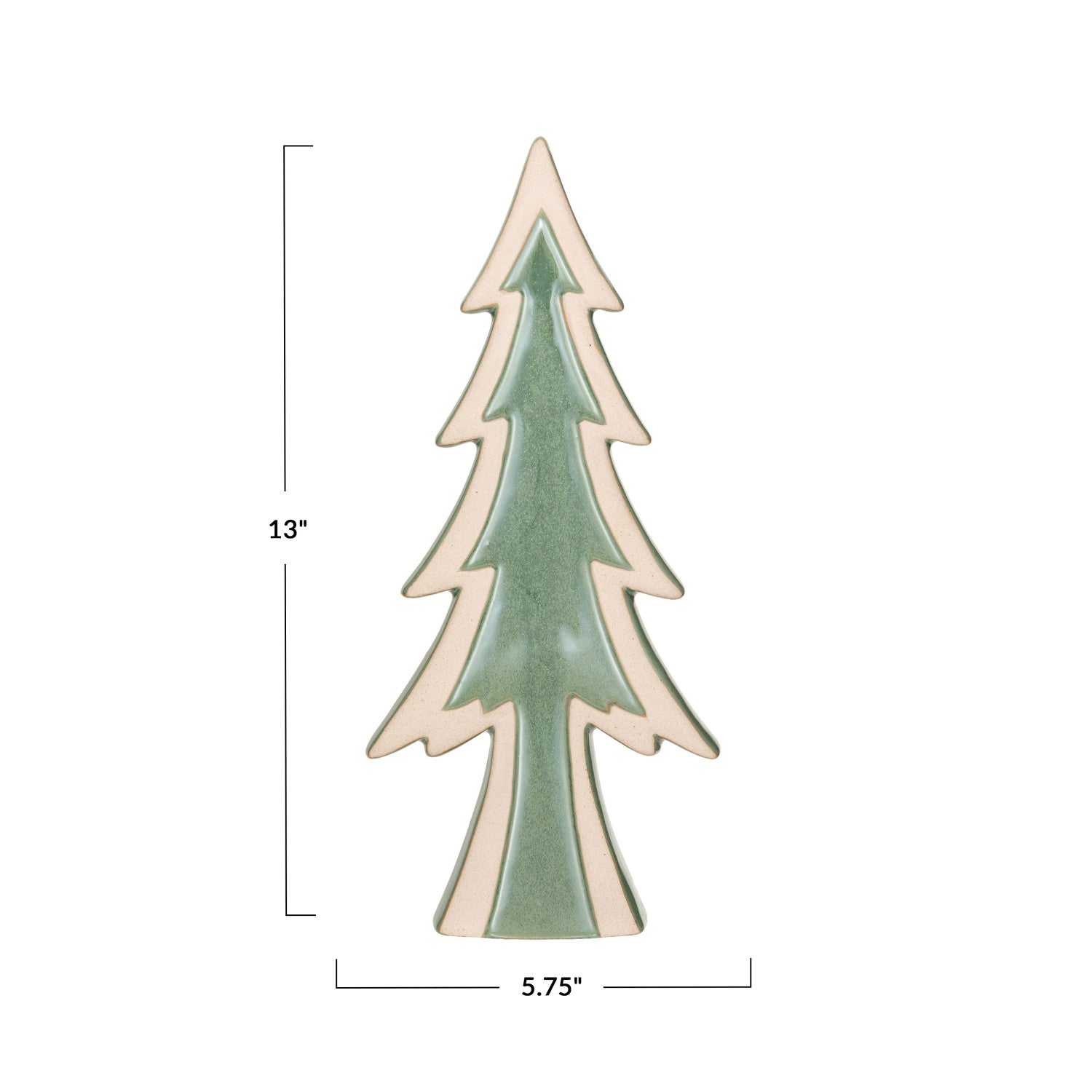 Stoneware Tree, Reactive Glaze, Green &amp; Unglazed