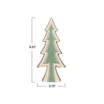 Stoneware Tree, Reactive Glaze, Green &amp; Unglazed