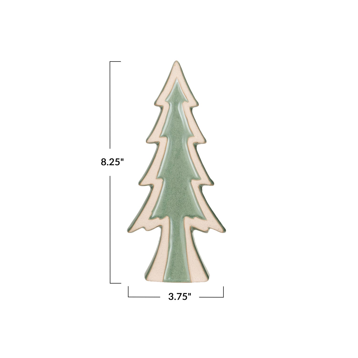 Stoneware Tree, Reactive Glaze, Green &amp; Unglazed