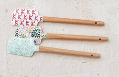 Silicone & Wood Spatula w/ Holiday Patterns, Small