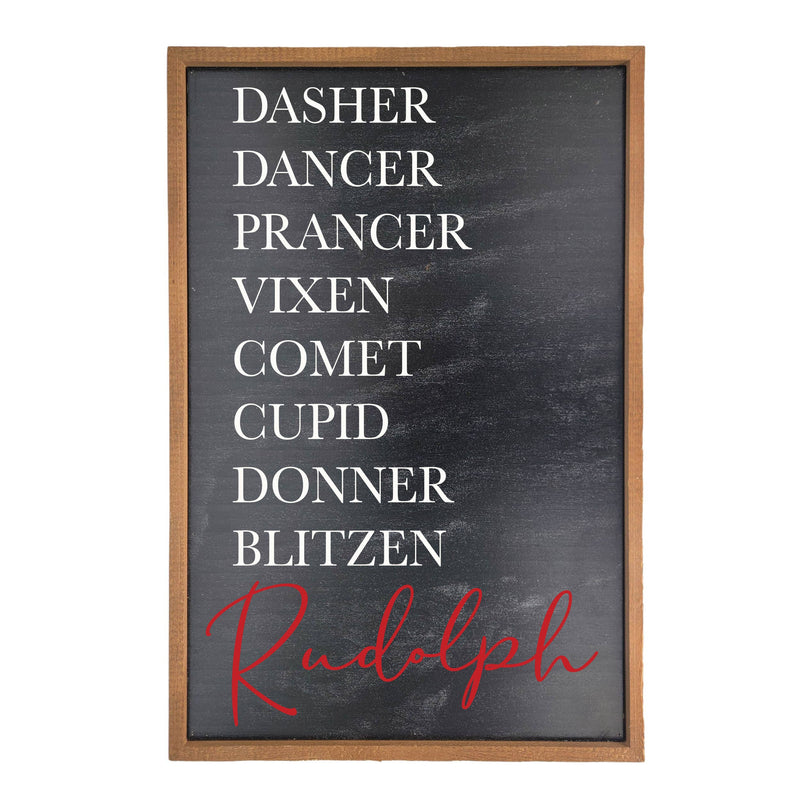 Reindeer List Holiday - Sign