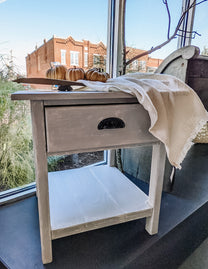 Distressed Grey End Table