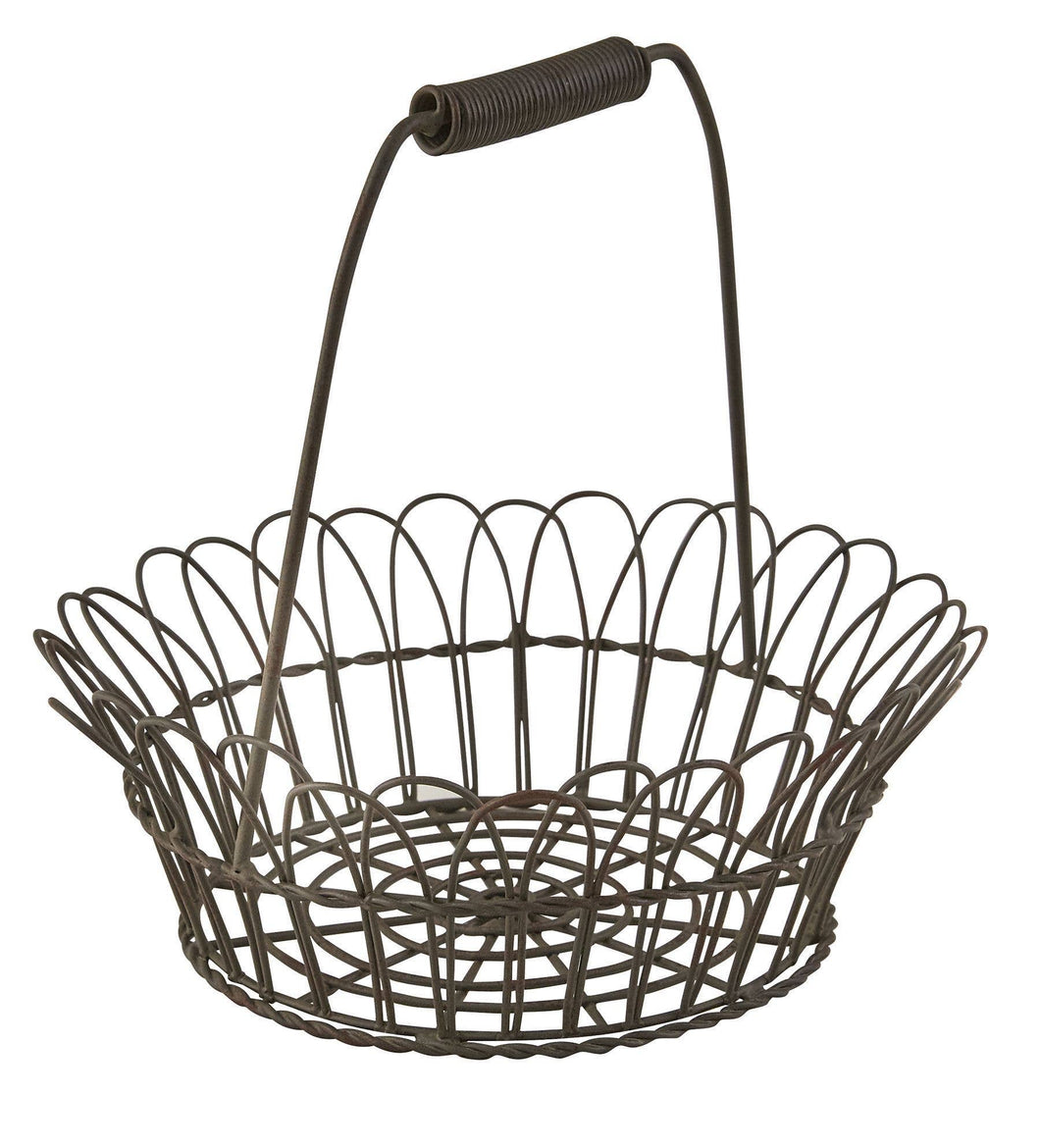 Scalloped Wire Edge Basket with Handle