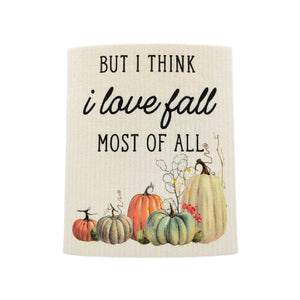 I love Fall Pumpkin Swedish Dishcloth