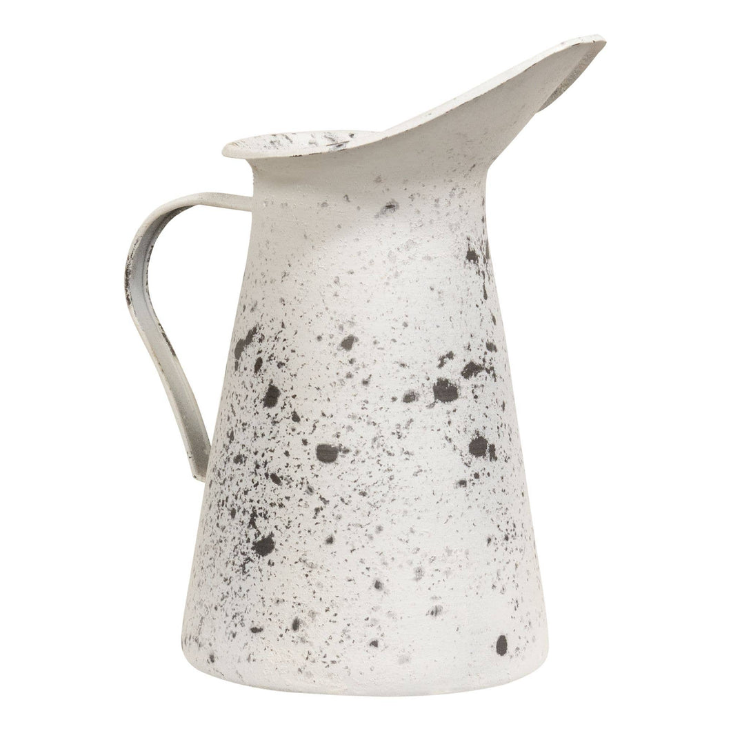 Distressed White Metal Pitcher