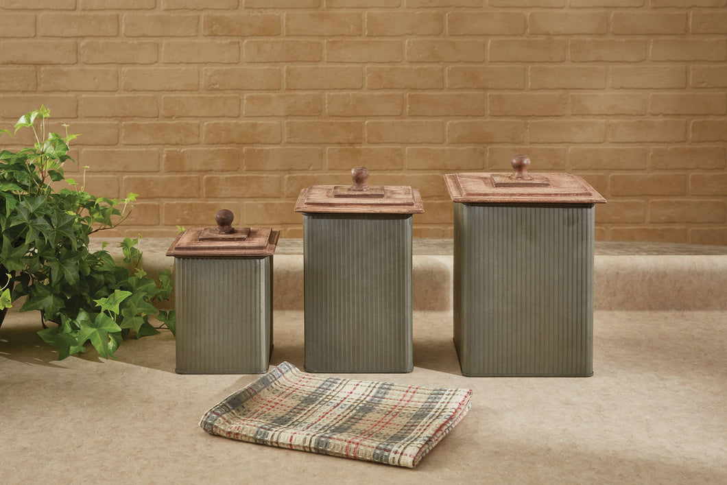 Norwood Canisters with Wood Lids