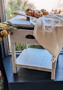 Distressed Grey End Table