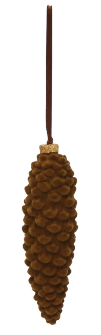 Flocked Pinecone Ornament