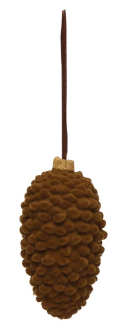 Flocked Pinecone Ornament
