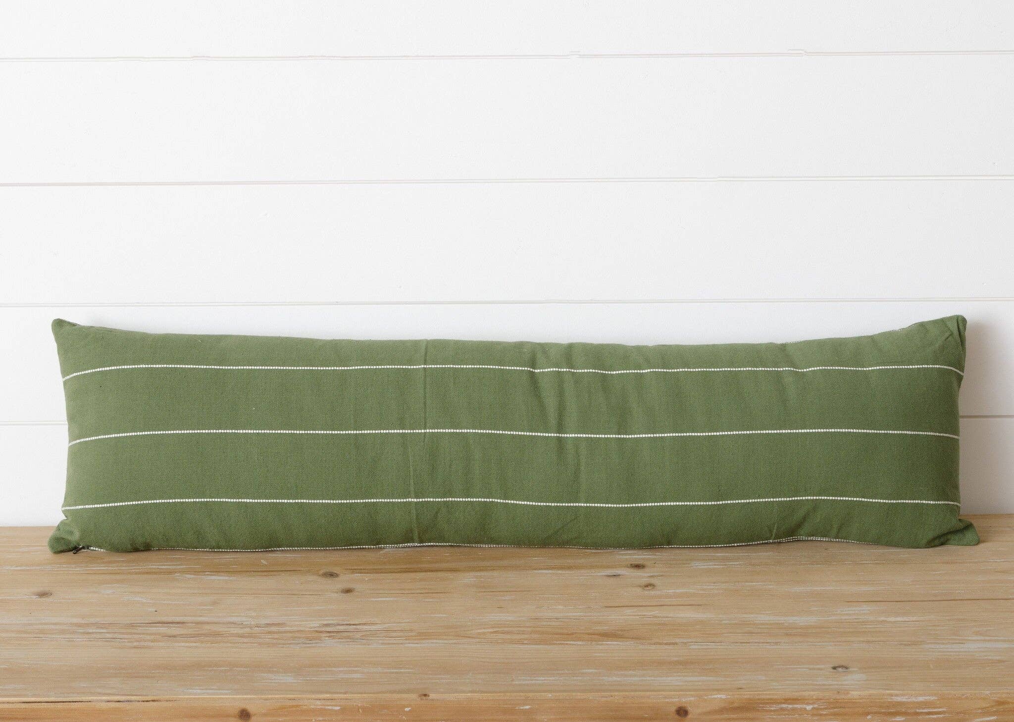 Green Kantha Lumbar Pillow