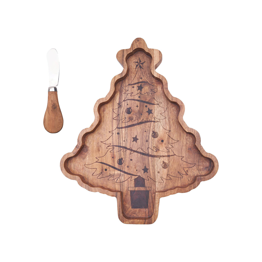 Christmas Charcuterie Serving Board With Spreader