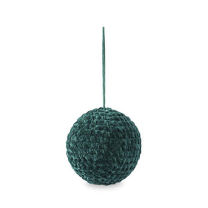 Green Knit Ball Ornament