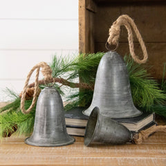 Hanging Pewter Tone Vintage Bells