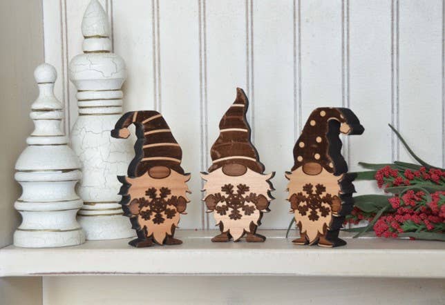 Engraved Snowflake Holiday Gnome